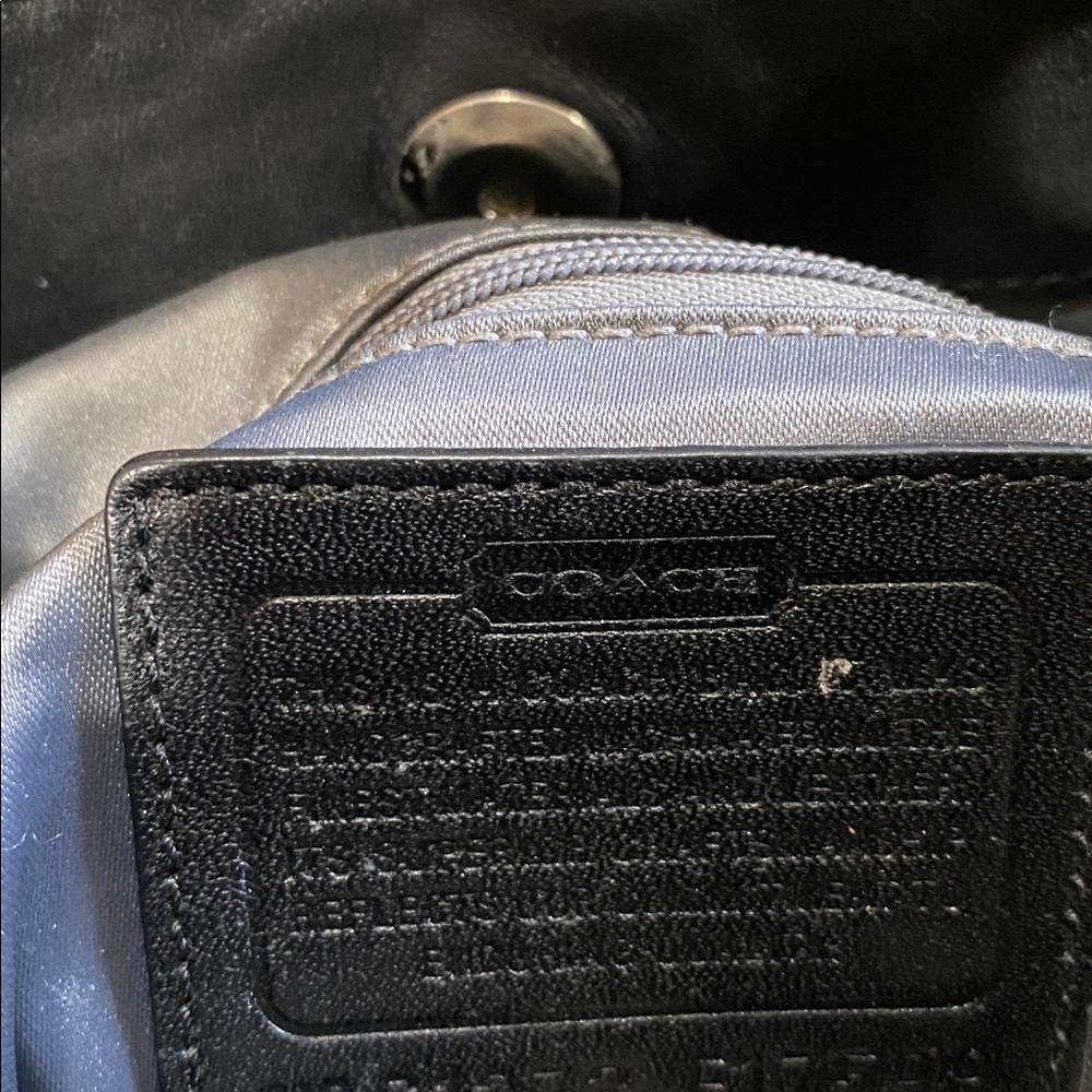 Coach Black Signature Jacquard Shoulder Bag with Leather Trim - Picture 2 of 4